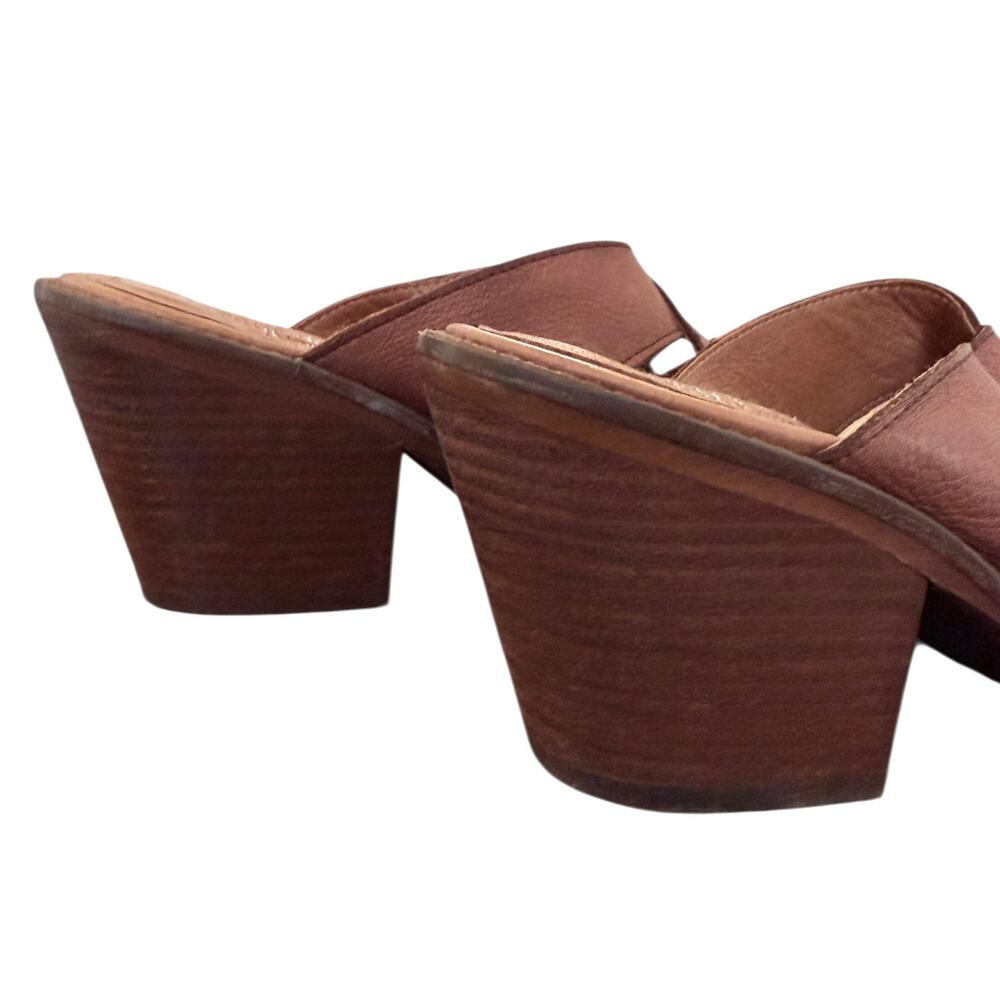 Sundance Veracruz Rinjani Leather Mules Heeled Clogs Brown EU 38 US 7.5-8 Boho - Picture 4 of 11